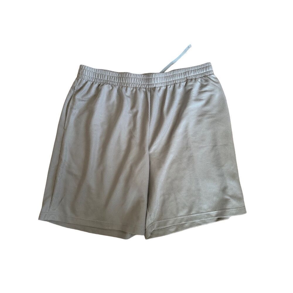 Athletic mens XL grey gym short lounge pull on above knee sporty athletic bottom